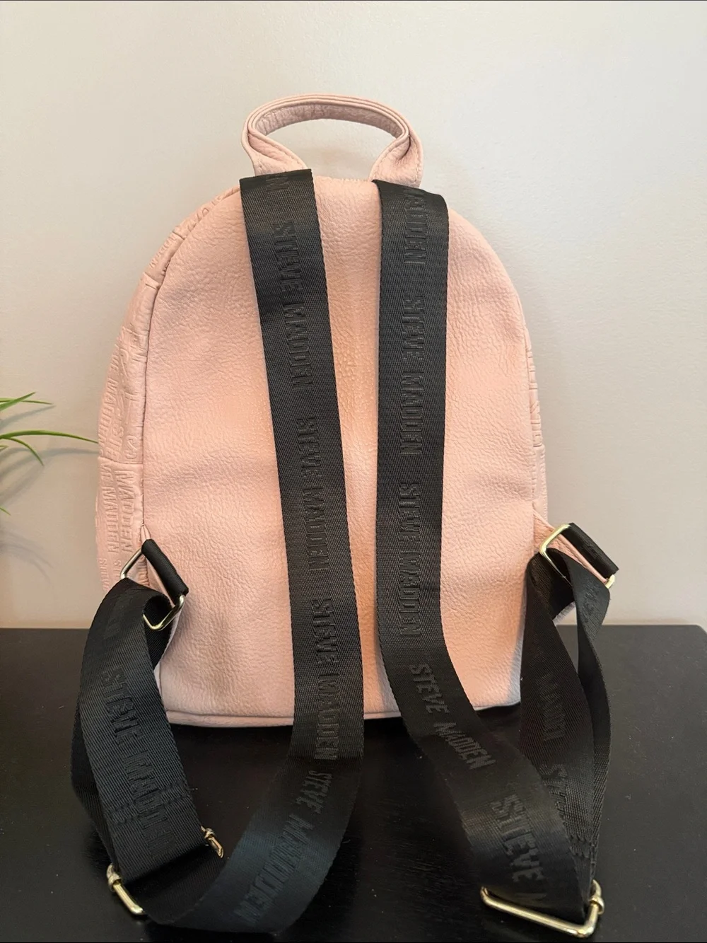 Steve Madden Blush Pink Mini Backpack with Gold Hardware